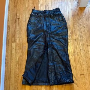 Super sexy fitted long leather skirt